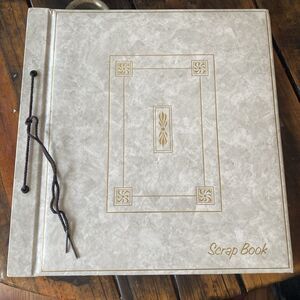 Vintage 70’s Scrap Book! New. Padded. Gold Accent. Marbled. Arts & Crafts. Boho.